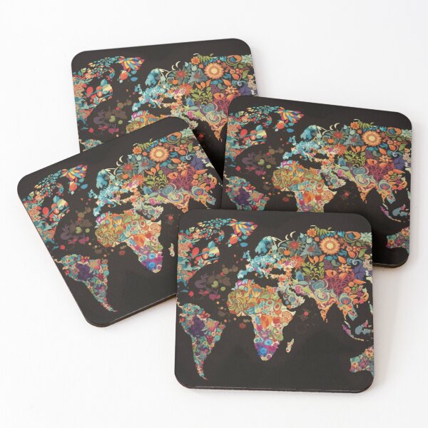 Item preview, World Map Flower and Peace designed and sold by Map4U.