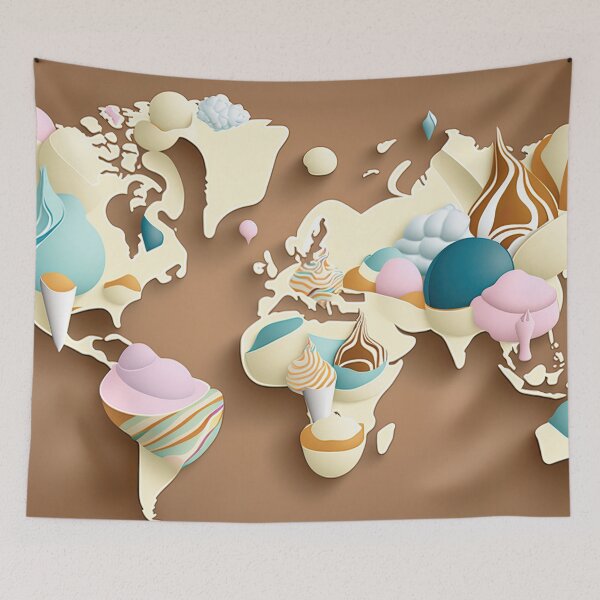 Item preview, World Map Ice Cream Continents designed and sold by Map4U.