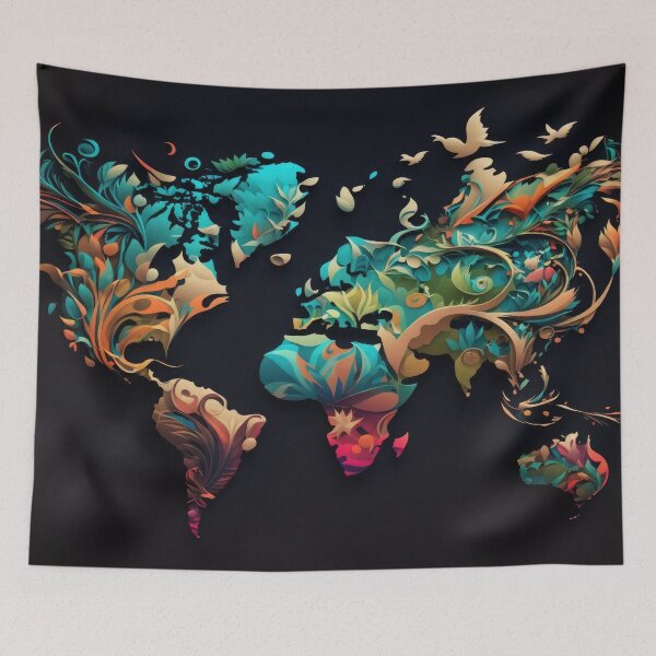 Item preview, World Map Windy and Peaceful designed and sold by Map4U.