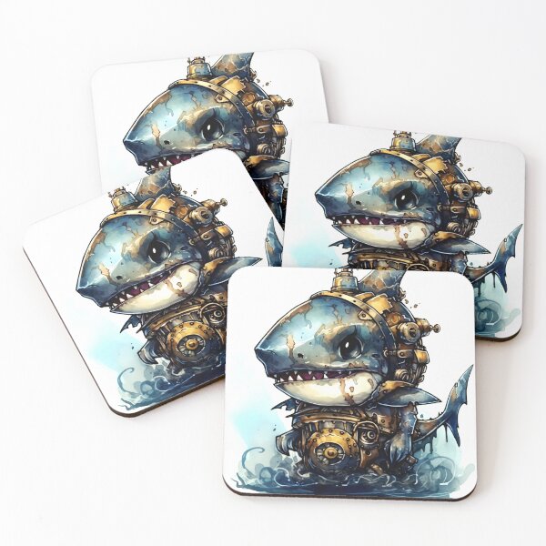 Item preview, Shark Animal Clipart, Steampunk Animal, Mechanical Beast Art, Clockwork Creature, Gear Animal, Steam Powered designed and sold by CoolorPainting.
