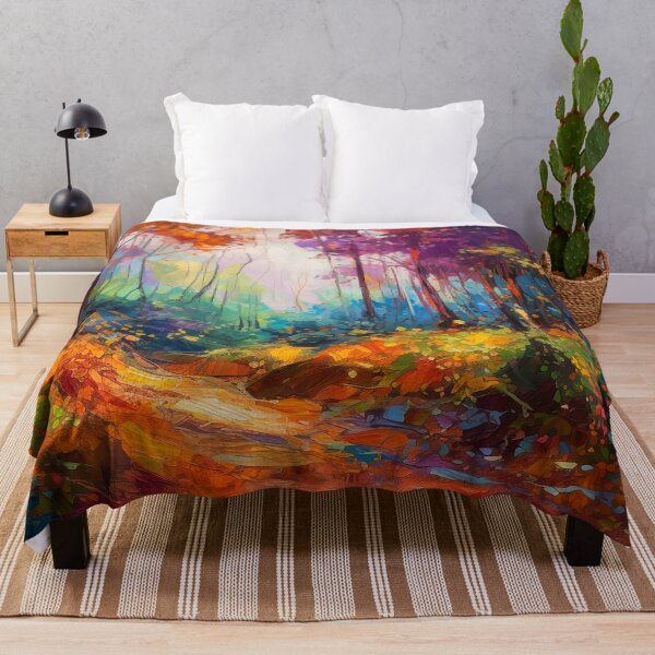 Item preview, Impressionistic woods painting 5 designed and sold by Red Witch Art.
