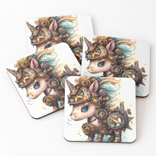 Item preview, Unicorn Animal Clipart, Steampunk Animal, Mechanical Beast Art, Clockwork Creature, Gear Animal, Steam Powered designed and sold by CoolorPainting.