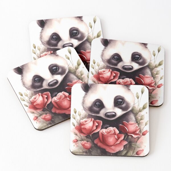 Item preview, Badger Animal Clipart, Forest Animal in Roses, Floral Fauna Art, Animal in Roses, Flower Beast, Wild in Bloom, Watercolor Art designed and sold by CoolorPainting.