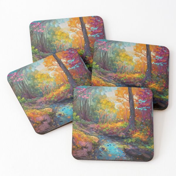 Item preview, Impressionistic woods painting 6 designed and sold by Red Witch Art.