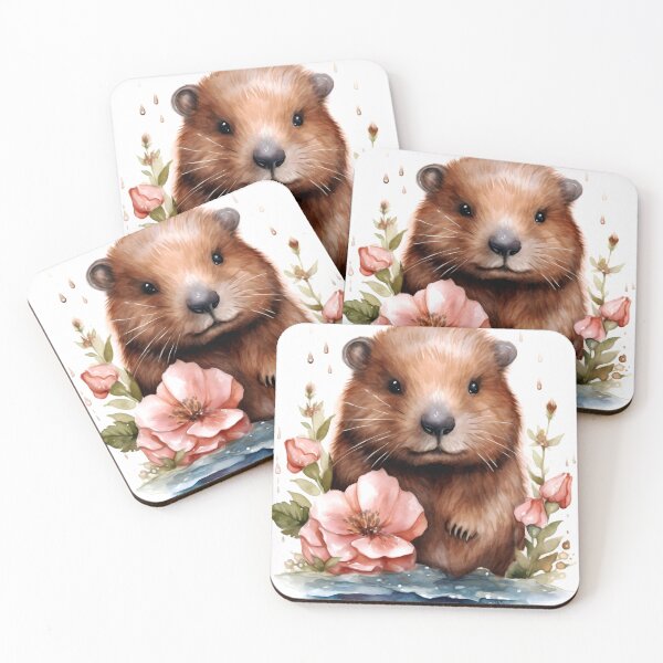 Item preview, Beaver Animal Clipart, Forest Animal in Roses, Floral Fauna Art, Animal in Roses, Flower Beast, Wild in Bloom, Watercolor Art designed and sold by CoolorPainting.