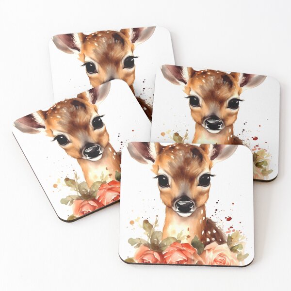Item preview, Deer Animal Clipart, Forest Animal in Roses, Floral Fauna Art, Animal in Roses, Flower Beast, Wild in Bloom, Watercolor Art designed and sold by CoolorPainting.