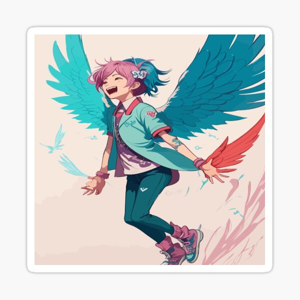Artikel-Vorschau von Wings of Joy: Pastellzeichnung, inspiriert von Hirohiko Araki, designt und verkauft von AFUNARTZ.