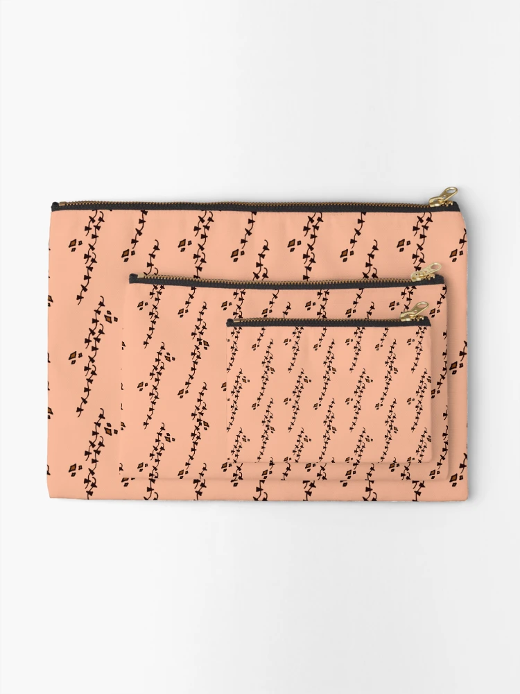 Thumbnail 2 of 4, Zipper Pouch, Plant Pattern - Orange designed and sold by InfinityPattern.