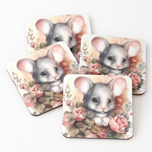 Item preview, Mouse Animal Clipart, Forest Animal in Roses, Floral Fauna Art, Animal in Roses, Flower Beast, Wild in Bloom, Watercolor Art designed and sold by CoolorPainting.