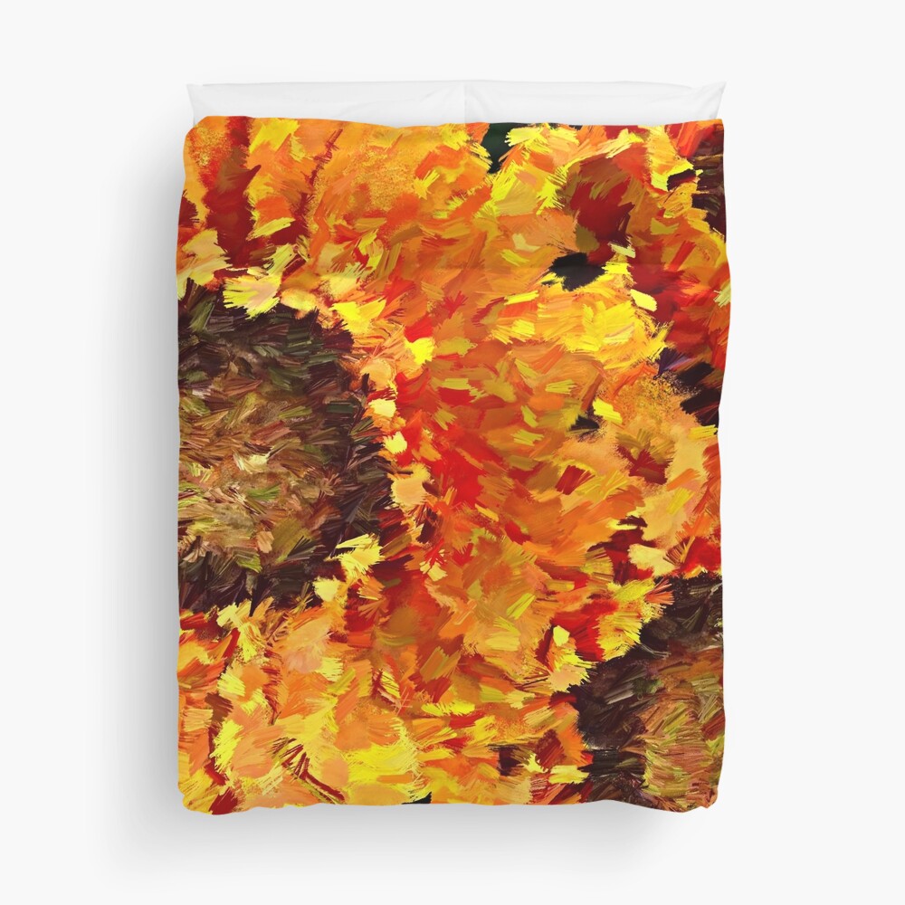 Sunflowers Abstracted Duvet Cover