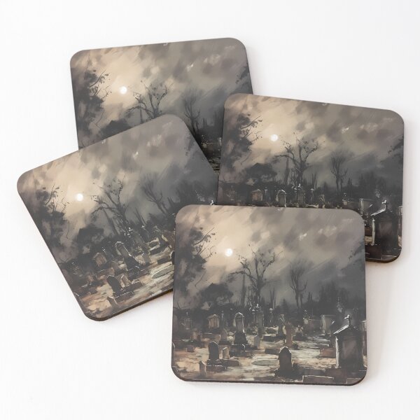 Item preview, Cemetery at night designed and sold by DarkArtForYou.