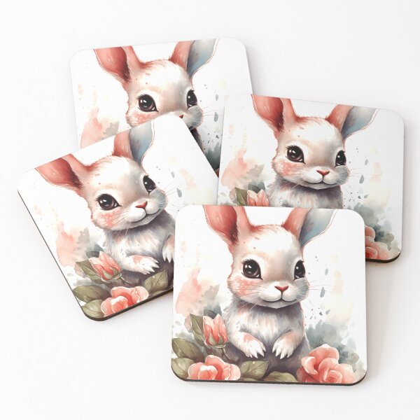 Item preview, Rabbit Animal Clipart, Forest Animal in Roses, Floral Fauna Art, Animal in Roses, Flower Beast, Wild in Bloom, Watercolor Art designed and sold by CoolorPainting.