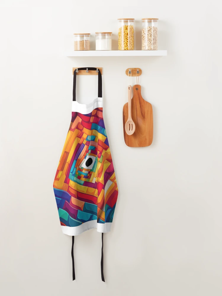 Thumbnail 4 of 6, Apron, Vibrant Geometry: Abstract Expression designed and sold by TeeeCrafted.