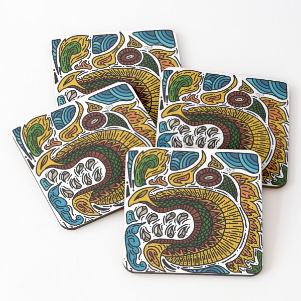 Item preview, NaKa serpent in sea colorful doodle art  designed and sold by pisek8924.