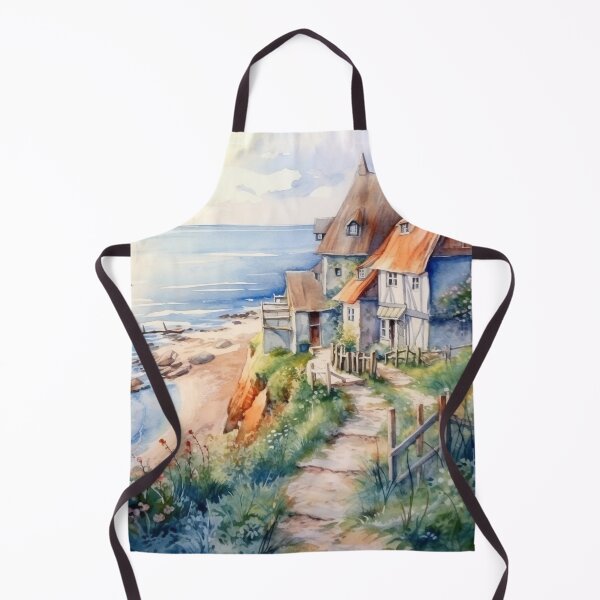 Item preview, Romantic village by the ocean designed and sold by Ocean-Lana.