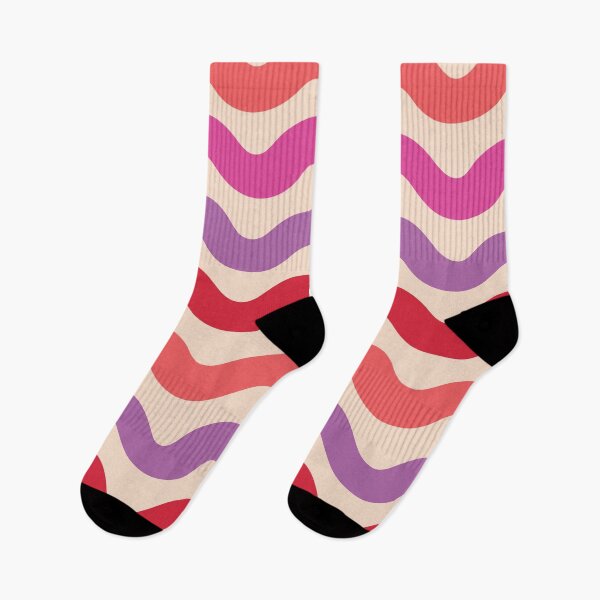 Item preview, Retro 70s Groovy Pink and Purple Waves Pattern designed and sold by Yasminepatterns .