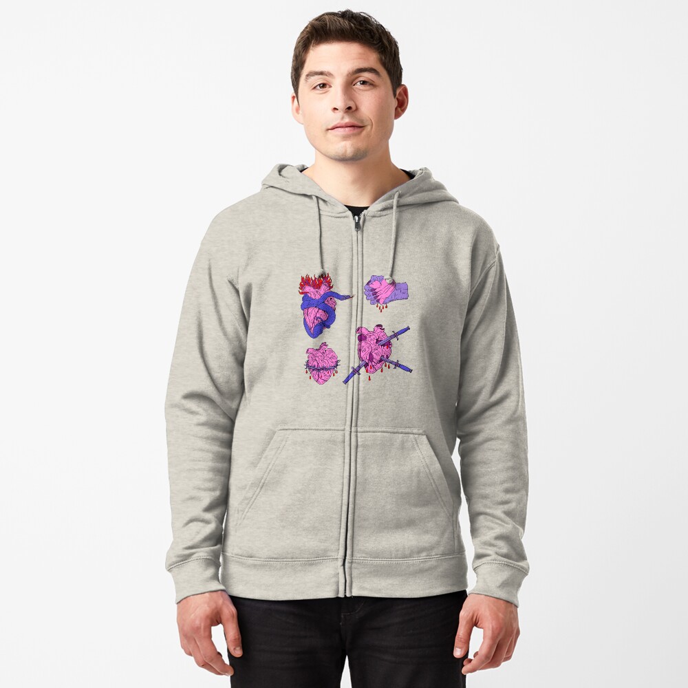 Love is evil Zipped Hoodie