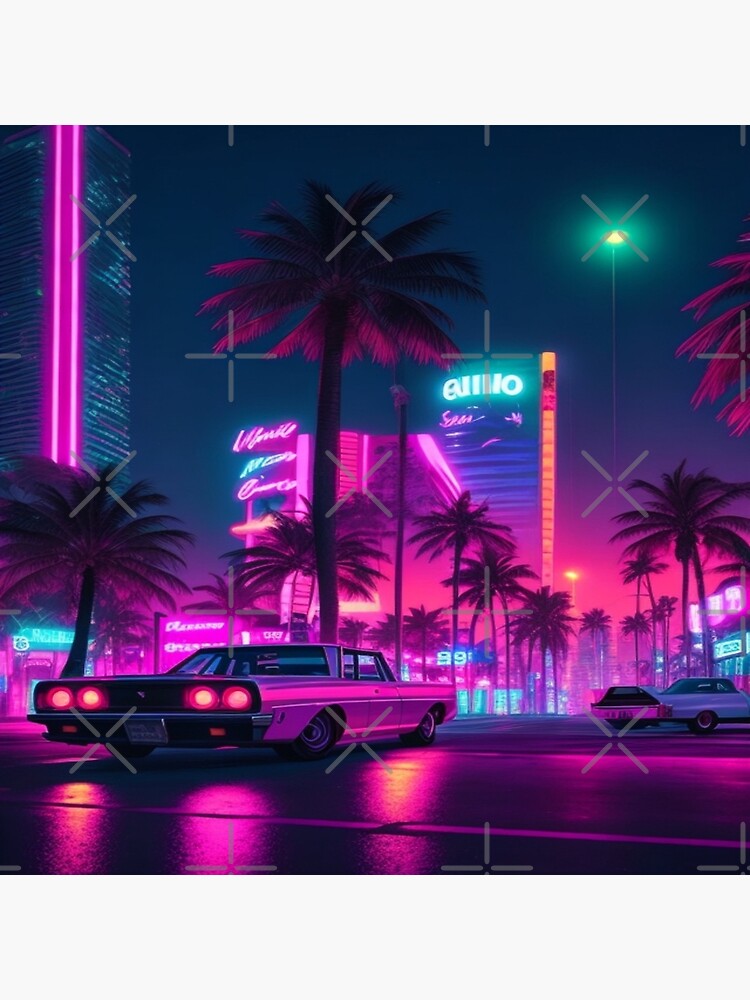 gtav los santos at night, cyberpunk art style