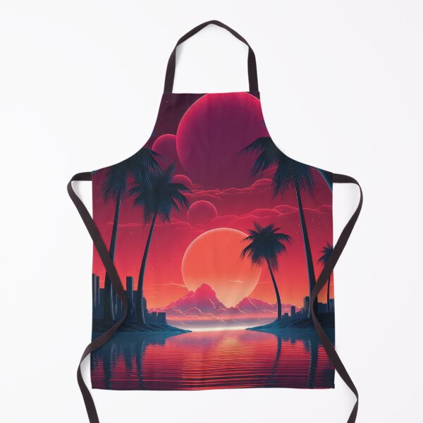Item preview, A red and orange poster with palm trees and a sunset in the background designed and sold by JoBlack1.