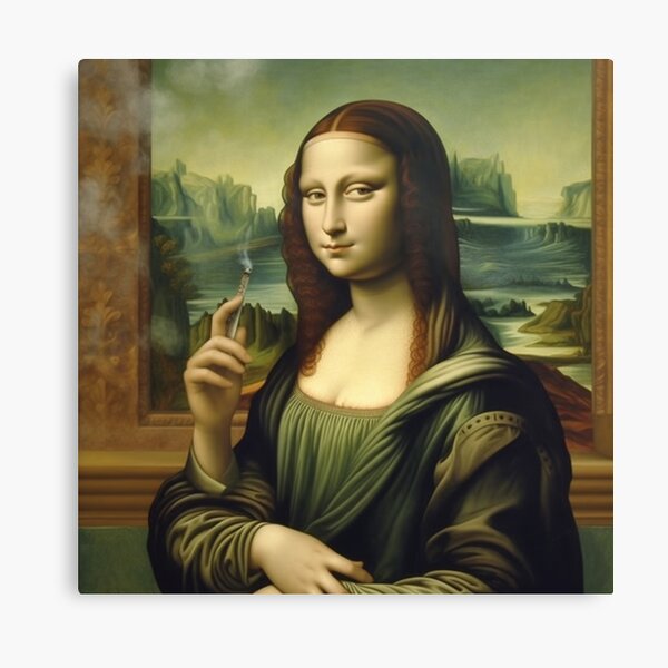 Modern Pop Wall Art, Gioconda Mona Lisa Smoking