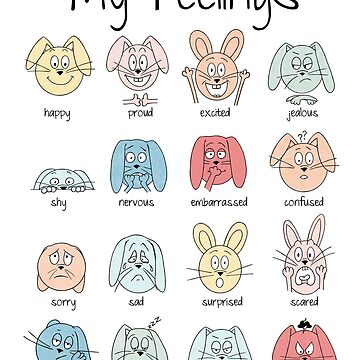 "Funny Bunny Feelings, expressions, emotions" Sticker for Sale by ...