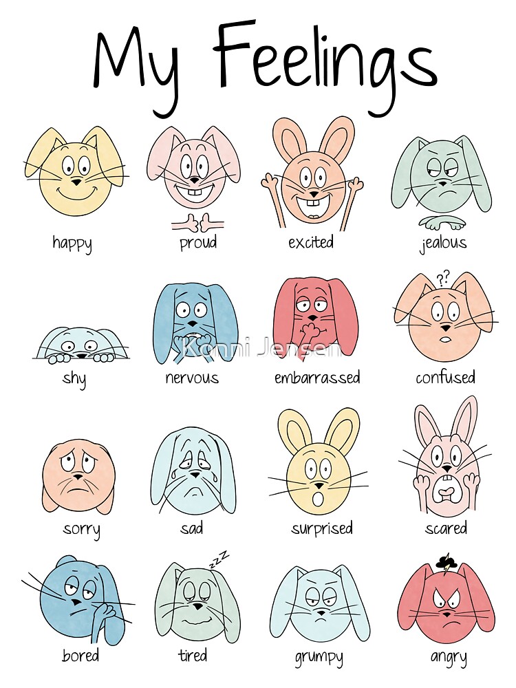 "Funny Bunny Feelings, expressions, emotions" Sticker for Sale by ...