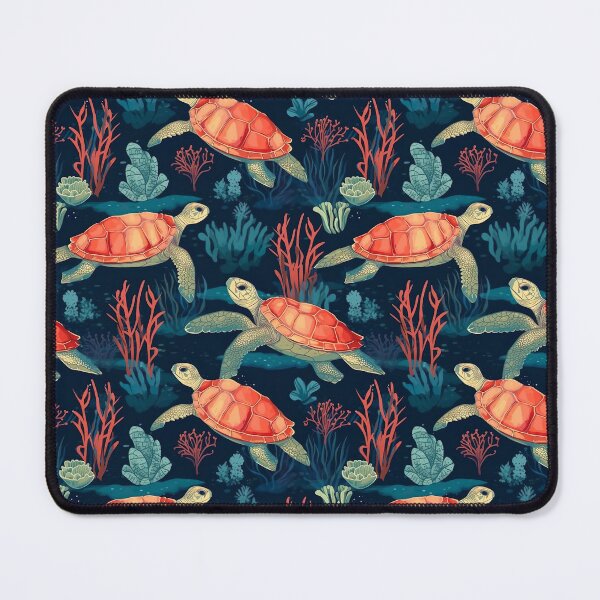 Item preview, Seaturtles and Corals Pattern designed and sold by Hibiskusmond.