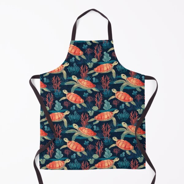 Item preview, Seaturtles and Corals Pattern designed and sold by Hibiskusmond.