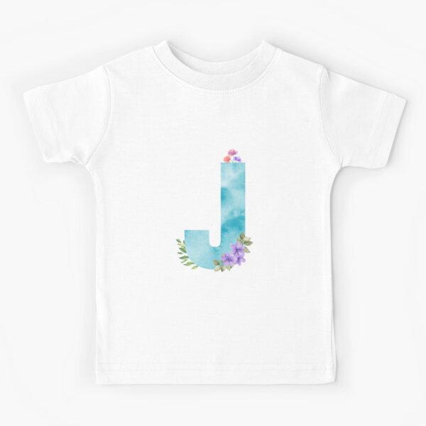 Floral Watercolor Monogram - J - Monogram J - Kids T-Shirt