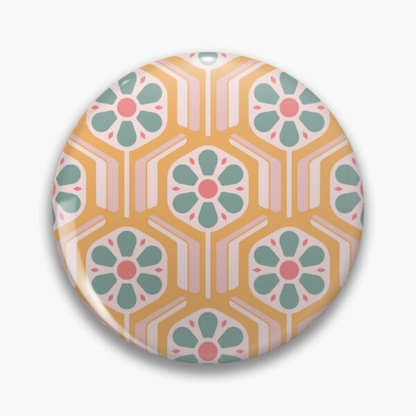 Item preview, KF 0018 C - Vintage Retro Flowers Minimalist 70s Modern Geometric Floral Pattern designed and sold by KhakiFinch.