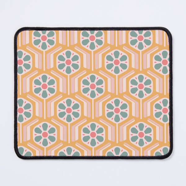 Item preview, KF 0018 C - Vintage Retro Flowers Minimalist 70s Modern Geometric Floral Pattern designed and sold by KhakiFinch.