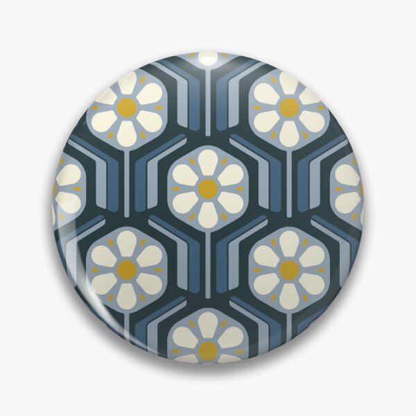 Item preview, KF 0018 H - Vintage Retro Flowers Minimalist 70s Modern Geometric Floral Pattern designed and sold by KhakiFinch.
