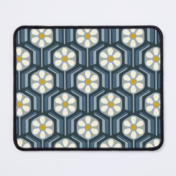 Item preview, KF 0018 H - Vintage Retro Flowers Minimalist 70s Modern Geometric Floral Pattern designed and sold by KhakiFinch.