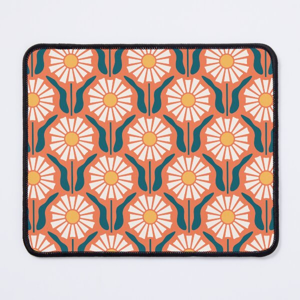 Item preview, KF 0019 A - Vintage Retro Flowers Minimalist 70s Modern Geometric Floral Pattern designed and sold by KhakiFinch.