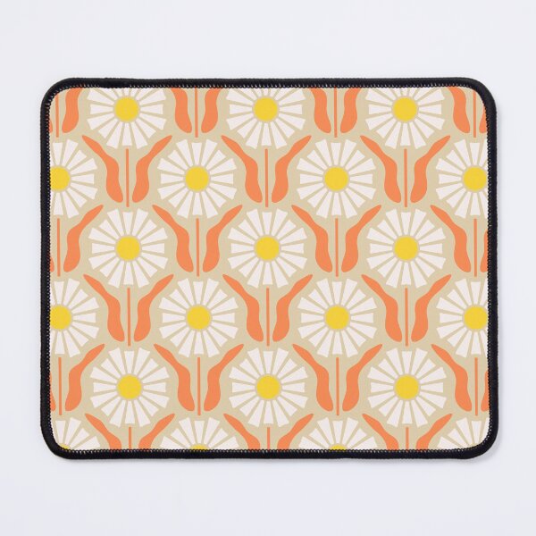 Item preview, KF 0019 B - Vintage Retro Flowers Minimalist 70s Modern Geometric Floral Pattern designed and sold by KhakiFinch.