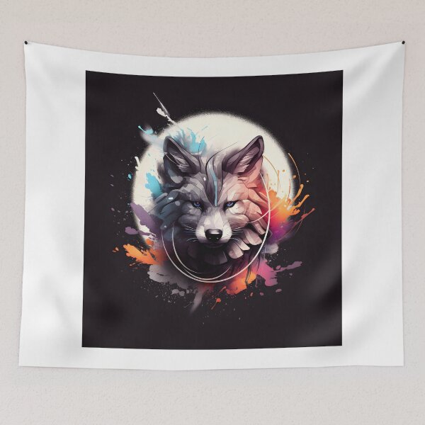 Item preview, Abstract Wolf Face Animal Art designed and sold by PeteRascal.