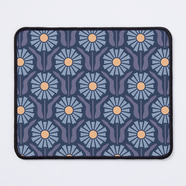 Item preview, KF 0019 D - Vintage Retro Flowers Minimalist 70s Modern Geometric Floral Pattern designed and sold by KhakiFinch.