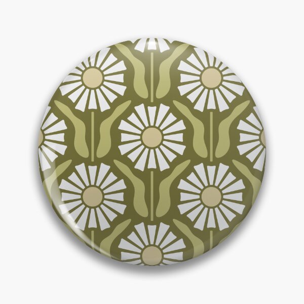 Item preview, KF 0019 E - Vintage Retro Flowers Minimalist 70s Modern Geometric Floral Pattern designed and sold by KhakiFinch.