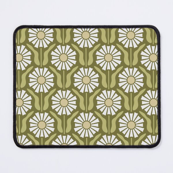 Item preview, KF 0019 E - Vintage Retro Flowers Minimalist 70s Modern Geometric Floral Pattern designed and sold by KhakiFinch.