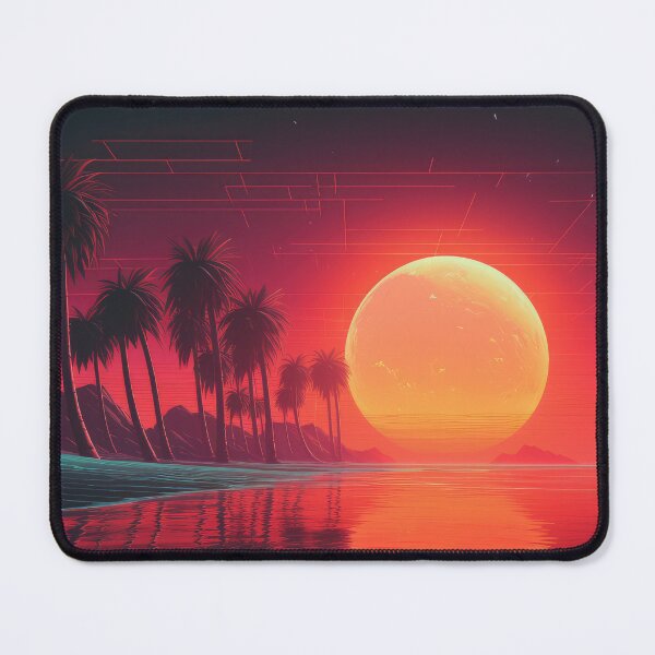 Item preview, A sunset on the beach with palm trees and a red sky designed and sold by JoBlack1.