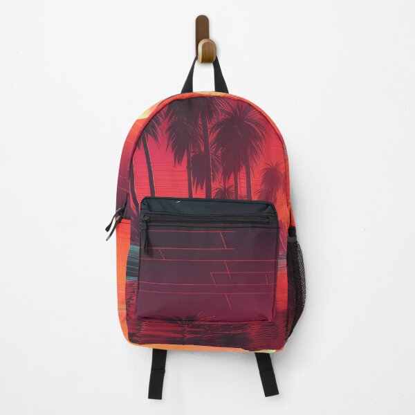 Item preview, A sunset on the beach with palm trees and a red sky designed and sold by JoBlack1.