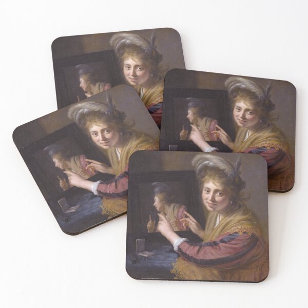 Item preview, Girl at a Mirror (1632) - Paulus Moreelse designed and sold by SALON DES ARTS.