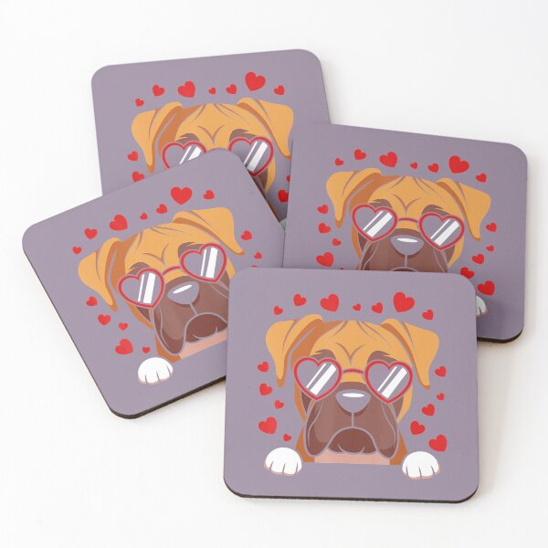 Item preview, Boxer Dog Face Wearing Heart Glasses Valentines Day Kids 		 designed and sold by bomhssggadd20.