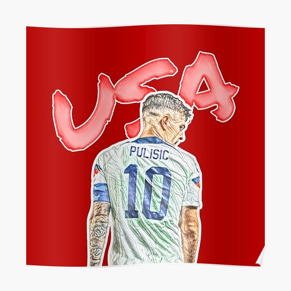 2022 Christian Pulisic Jersey Poster for Sale by Calvin Cuts