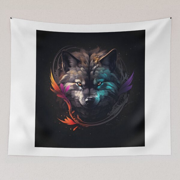 Item preview, Abstract Wolf Face Animal Art designed and sold by PeteRascal.