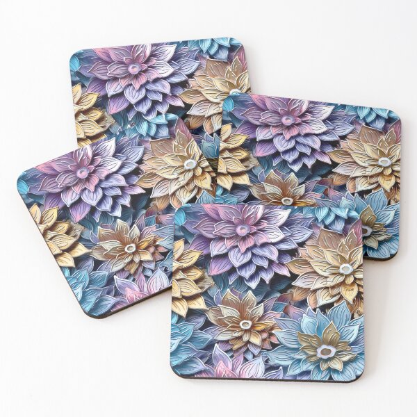 Item preview, 3D Violet/Gold Flower motif designed and sold by ChromiaTechArt.