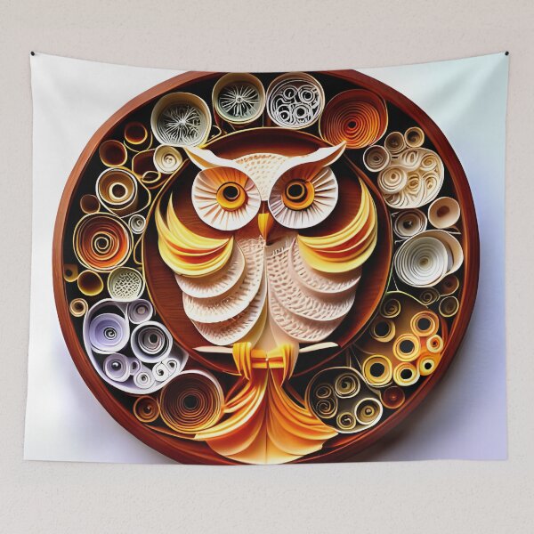 Item preview, Owl in Paper Quilling Design designed and sold by AuroraSpringer.