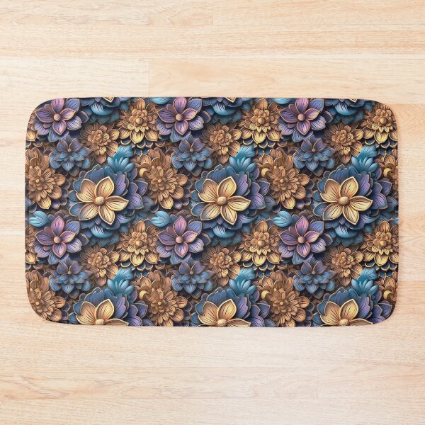 Item preview, 3D Gold/Violet Flower motif designed and sold by ChromiaTechArt.