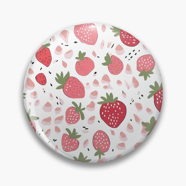 Artikelvorschau, Juicy Strawberries: Vibrant Pattern of Red Fruits and Pink Background entworfen und verkauft von SweetMagicDream.