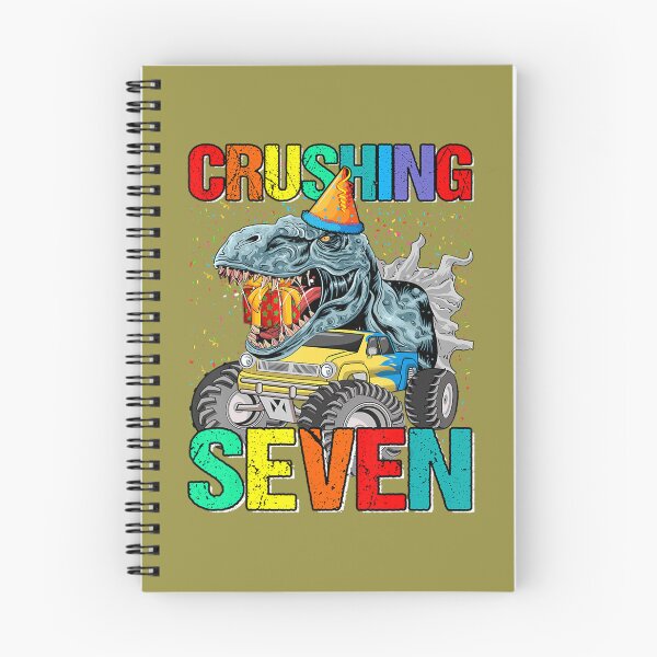 Item preview, Crushing Seven Birthday Monster Truck Dinosaur 	 	 designed and sold by wrgbxketek55.